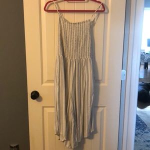 White striped stretchy jumpsuit size large